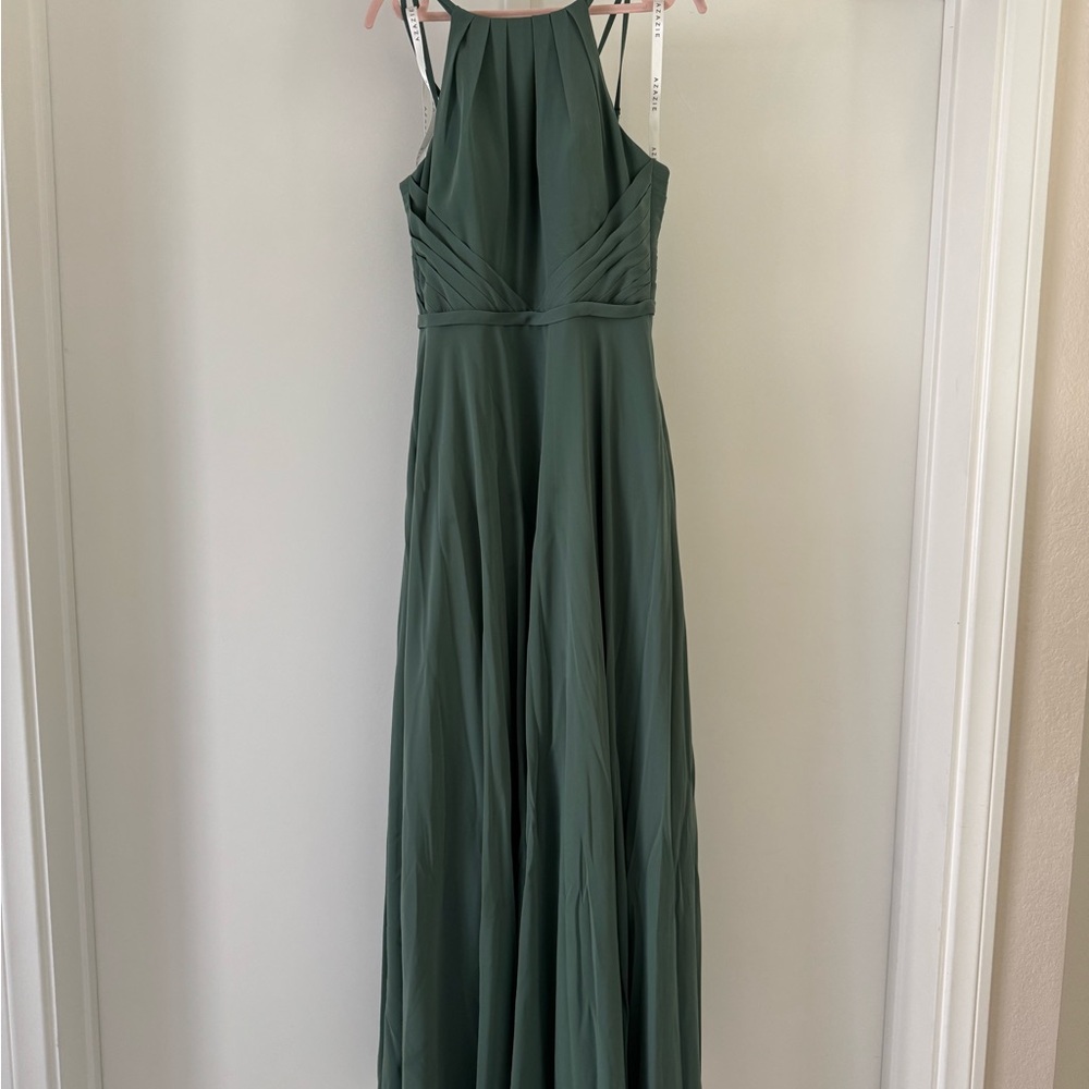 Azazie Melinda Eucalyptus Bridesmaid Dress